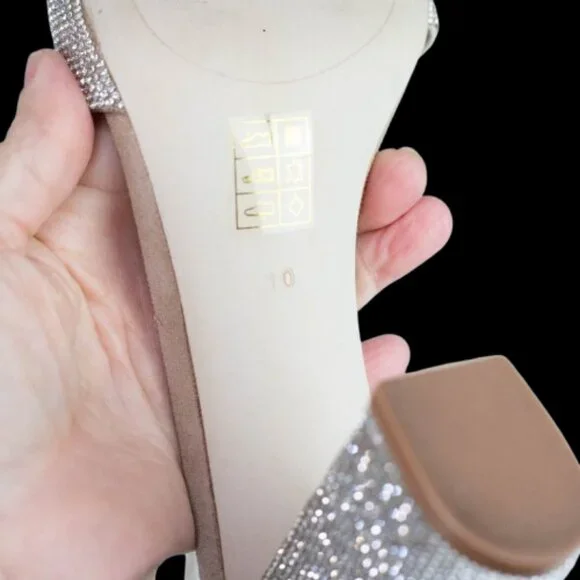 Jeffrey Campbell Kassidy Silver Rhinestone Platform Heels Women's Size 10 - Picture 9 of 9